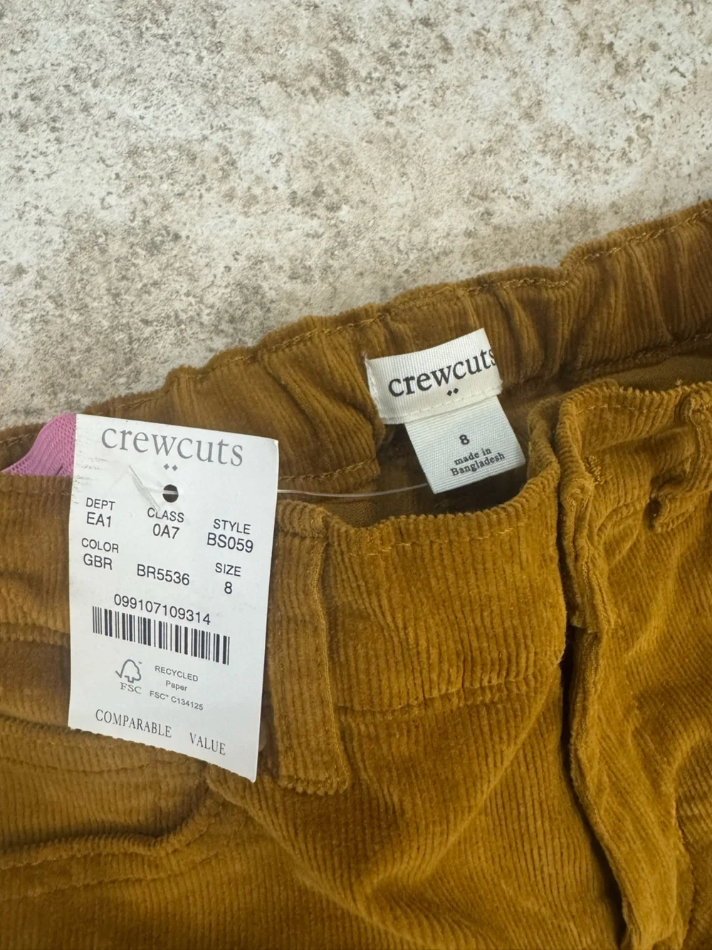 Jcrew Crewcuts girls Corduroy Jeans in Mustard Brown